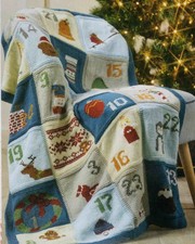 (7111) DK Knitting Pattern Gorgeous Advent Calendar Christmas Blanket KAL 3 part