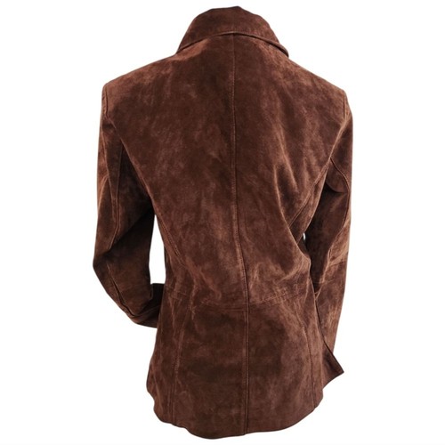 Coldwater Creek genuine suede 100% leather jacket Sz PXS Chocolate Brown Casual - Picture 11 of 12