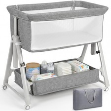 Cuna Para Bebe 3 En 1 Con Colchon Comodo Y Bolsa De Viaje Color Gris Pro