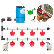 Automatic Chicken Waterer System, DIY Poultry Pipe Water Feeder Set, Include ...