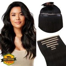 GOO GOO 18in 7pc 110g Tape In Hair Extensions Human Hair Black