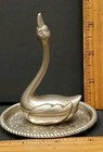 Vintage Silver Plated Swan Ring Tray Jewelry Holder Trinket Dish — photo 2