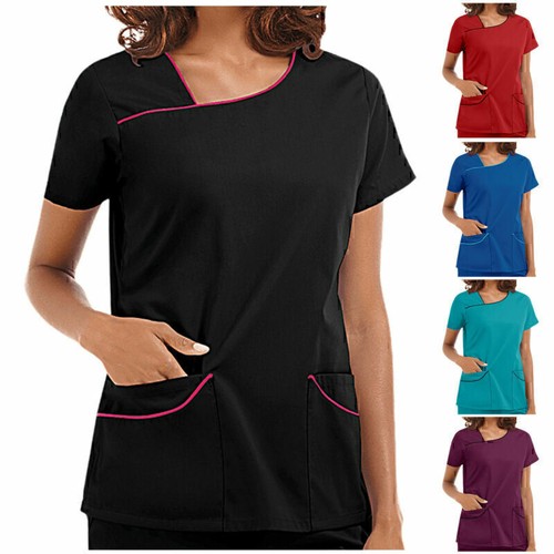S-2XL Damen Schlupfkasack Kasack Kurzarm Arbeitskleidung Damenkasack Pflege Top - Bild 2 von 16