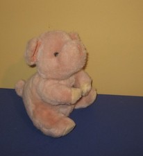 Older Mary Meyer 10" Sitting Mauve Pink Baby Pig Soft Stuffed Plush Animal