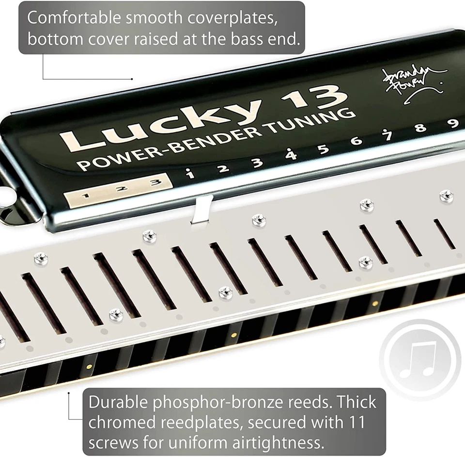 Lucky 13 Bass Plus Blues Harmonica 13 Holes Diatonic Harp Mouth Organ US Stock - Image 4 of 4