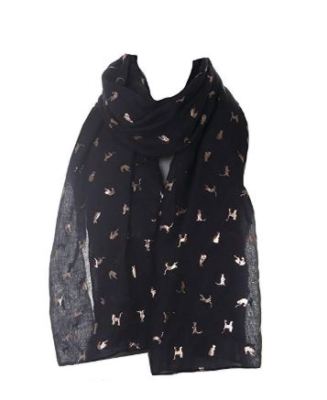 Damen Damen Glitzerfolie funkelnder Druck Schal Schals