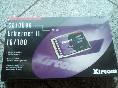 Xircom 32-Bit CardBus LAN Ethernet II 10/100 Card + Cable