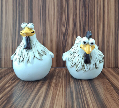 Chicken Fence Decor Statues Funny Farm 2 pcs Silly Garden *United States Seller*