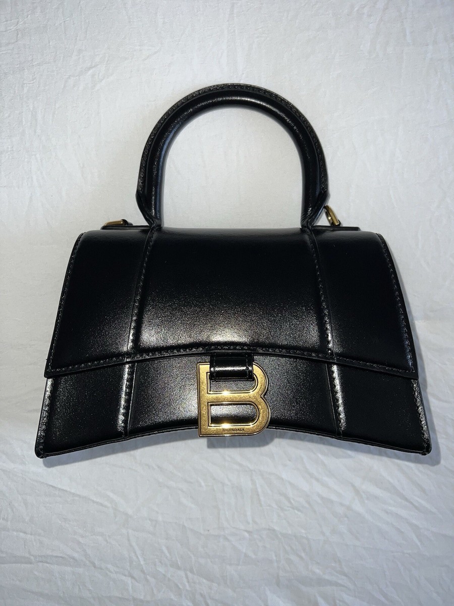 ハンドバッグ Balenciaga Black Satin Small Hourglass Handbag Women's Hourglass Handbag Small in Black | Balenciaga US