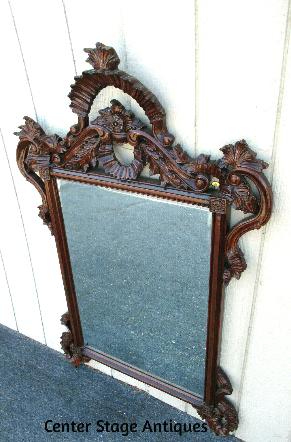 63093 Solid Mahogany Carved Mirror in Fancy Picture Frame