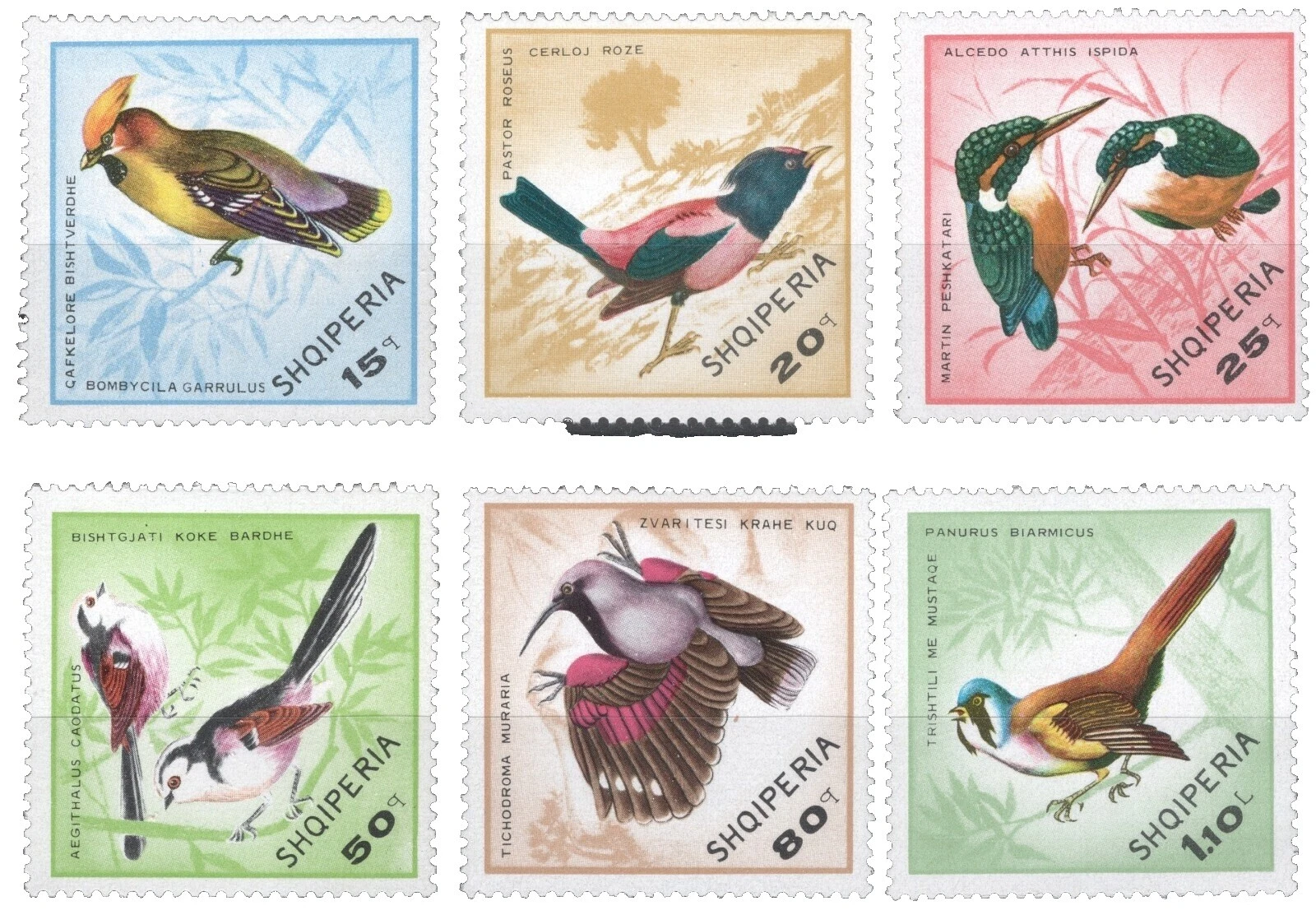 Franqueo de aves sellos de Albania