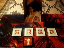 ELVIS PRESLEY CONCERT DRINK COASTERS IN  HEAVY GLASS 1977