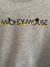 Vintage Kinder Disney Mickey Mouse Sweatshirt Grau Gr&ouml;&szlig;e 8-9 Jahre?