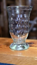 Vintage Brockway 4 in Glass Pedestal Juice Cup with Thumbprint Design
