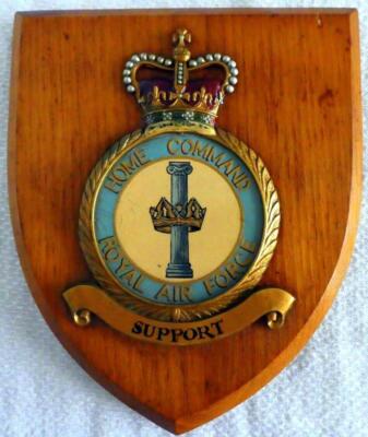 Vintage RAF Royal Air Force Home Command Squadron Station Wappen Schild Plakette