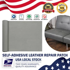 Leather Repair Tape Self-Adhesive Patch for Car Seat Couch Furniture Sofa Grey