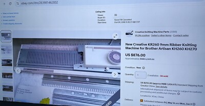 $1086 Creative KR260 9mm Ribber Knitting Machine for Brother KH260