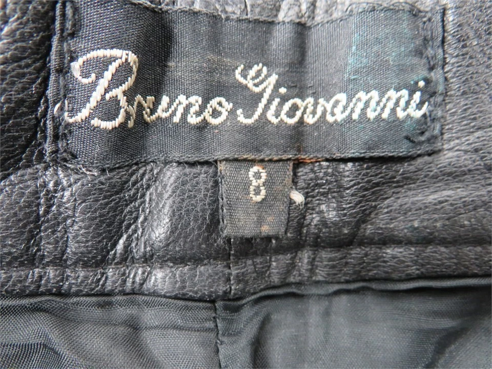 Pantalones de cuero negro Bruno Giovanni Foto 4 de 4