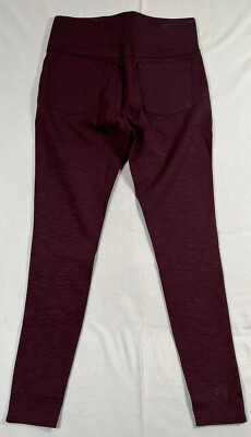 Matty M Women's High Waist Ponte Slub Slimming Legging Dark Red Wine Size M NWT