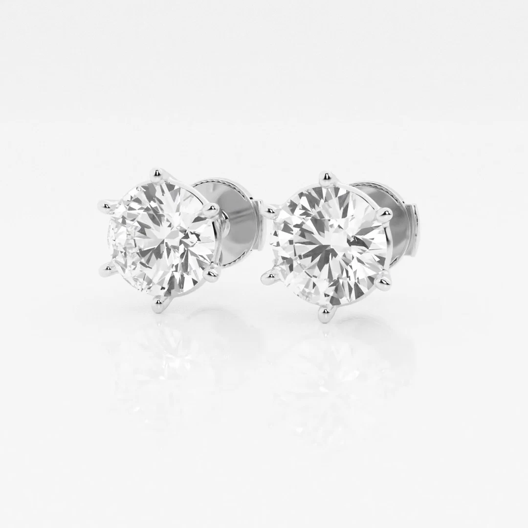 4.00TCW IGI Certified Diamond Stud Earrings Christmas Gift Round Lab Grown 14k Gold image-2