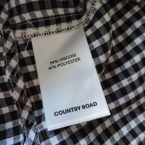 New COUNTRY ROAD sz 8 black check faux wrap skirt knee length RRP $139 - Picture 8 of 18