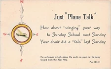 Pilot Prayer Aviation Plane Religious Bible Quote Psalm Poem Vtg Postcard F19