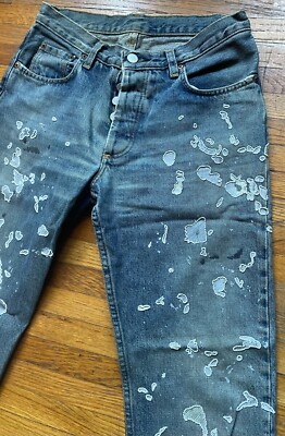 VTG Helmut Lang SS98 Beaded Painter Button Fly 5 Pocket Jeans