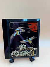 Vintage handcrafted Japanese lacquerware photo album, 1985