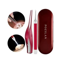 Pozilan 2 Pack Ear Wax Removal Tool Kit. (Red)