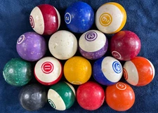 Vintage Billiard/Pool Regulation 2-1/4" Replacement Ball - Colored Circle #s