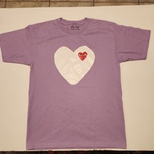COMME DES GARCONS CDG PLAY PRINTED RED HEART TEE LILAC PURPLE NO SIZE 