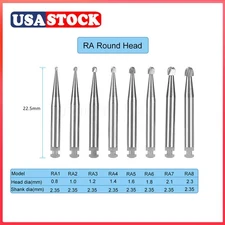 Dental Round Carbide Bur for Slow Speed Latch Type Handpiece RA 1# - 8# Burs