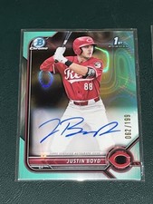 2022 Bowman Draft Chrome Justin Boyd AQUA LAVA /199 AUTOGRAPH