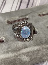 Vintage Native American Opal Sterling Silver 925 Ring Size 5