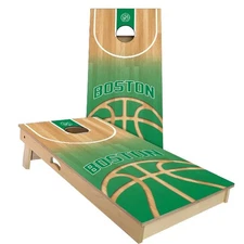 Boston Basketball Cornhole Boards Skip's Garage Premium All Weather Set