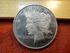 Peace Dollar Design One 1 Oz .999 Silver Bullion Round - No Reserve