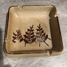 Vintage MCM 1960s Pottery Craft Treasure Craft Ashtray Tree Design USA