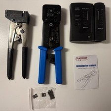 RJ45 Network Crimp Set - Cat5 Cat5e Cat6 - 2 Crimpers + Tester