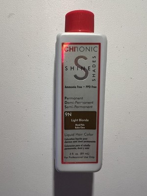 CHI Ionic Shine Shades 9N Light Blonde 3oz Liquid Permanent Demi Hair Color Pro