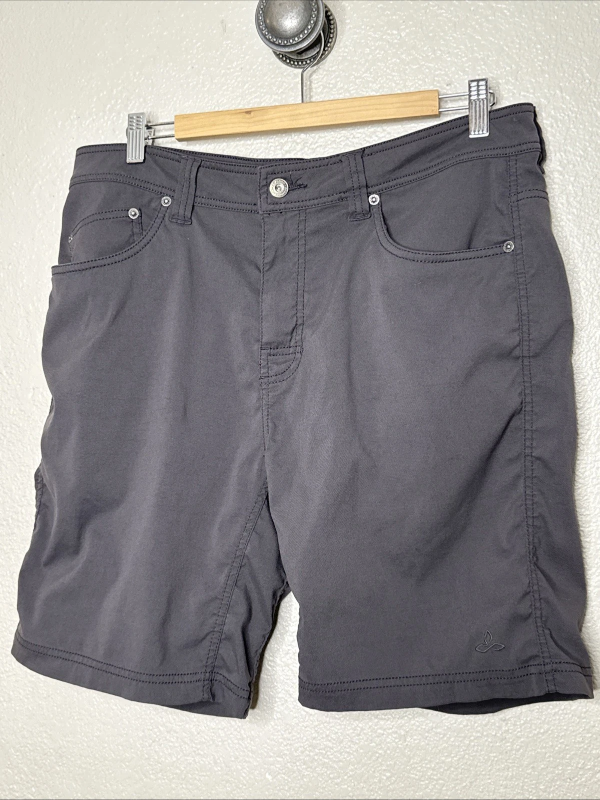 Prana Zion Shorts Men's 35 x 9 Gray Cargo Hiking Outdoor