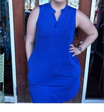 Dear Scarlett V-Neck Dress Blue