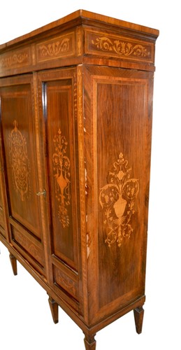 elegante libreria stile Luigi XVI epoca primi '900 in palissandro con intarsi - Imagen 13 de 23