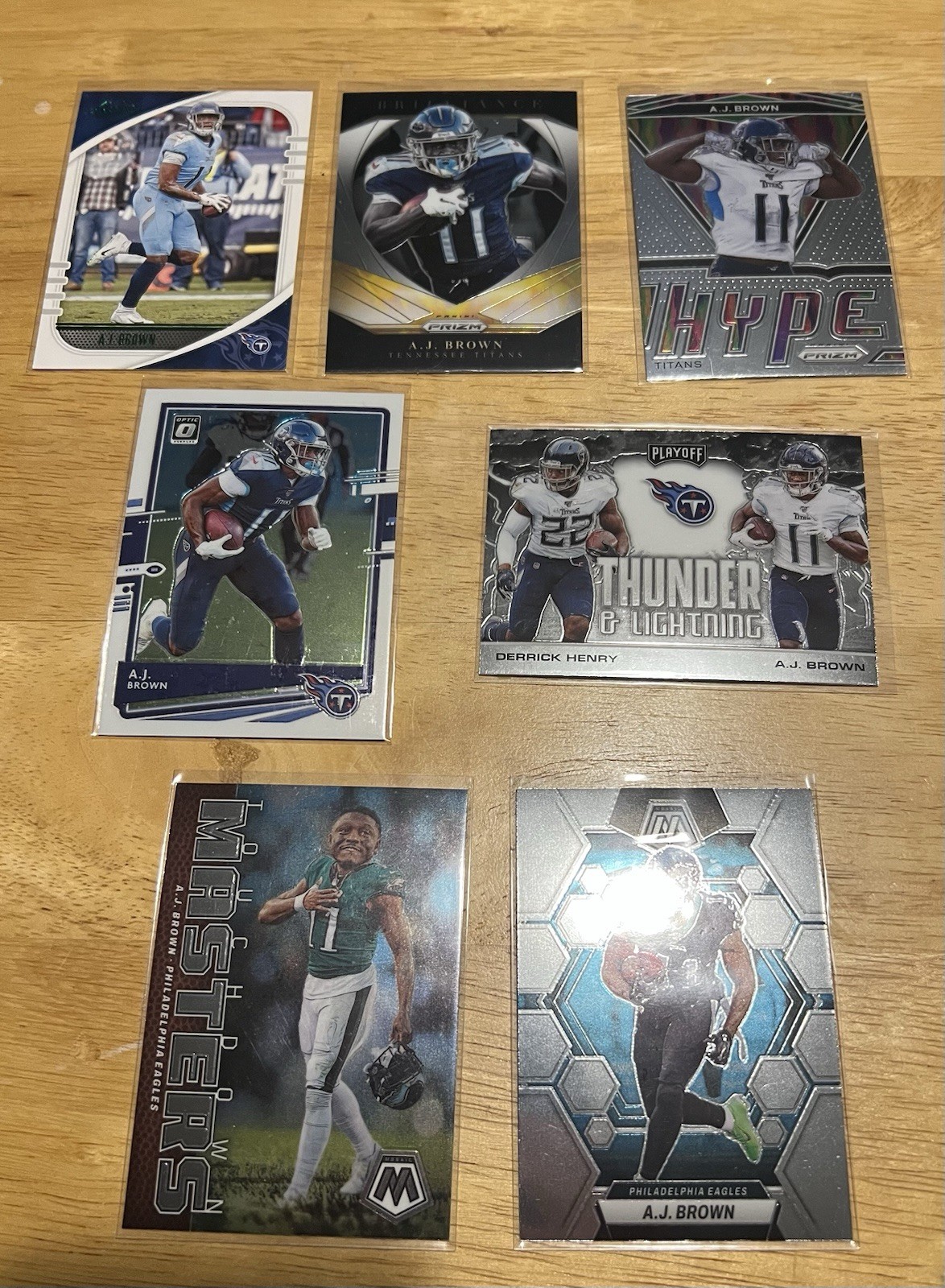 AJ Brown Miscellaneous 7 Card Lot Titans Eagles