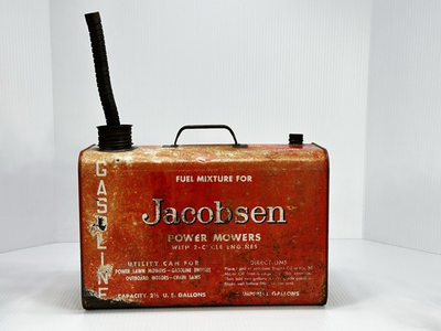 #ad #ad Vintage JACOBSEN POWER MOWERS 2.5 Gallon Fuel Mixture Gas Gasoline Can Red $47.49
