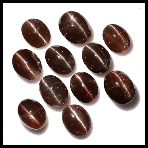 11 piezas piedras preciosas de cabujón ovalado de 8,8 mm-10 mm de escapolita natural sin tratar - Imagen 10 de 12