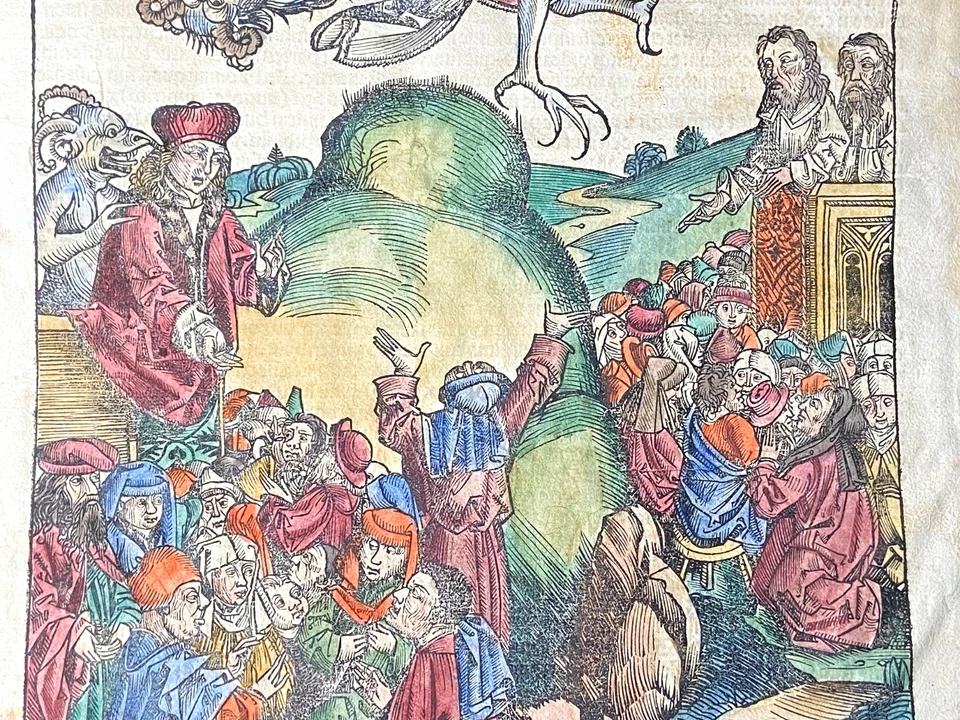VERY RARE Nuremberg Chronicle Leaf, CCLXII, 1st Latin Ed, APOCALYPSE , c.1493 - Image 3 of 4