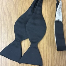 Ugo Vallini Black Adjustable Bow Tie ~ Formal Attire ~ Made in USA ~ Free Ship ~