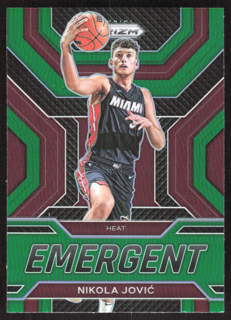 7894I 2022-23 Panini Prizm #17 Nikola Jovic Emergent Prizms Green