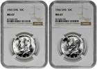 1965 + 1966 SMS 50c Kennedy Half Dollar NGC Graded MS 67 Two Coin Lot