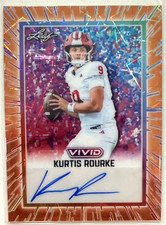 2025 Leaf Vivid Football Base Orange Laser Auto 2/4 Kurtis Rourke #BA-KR2